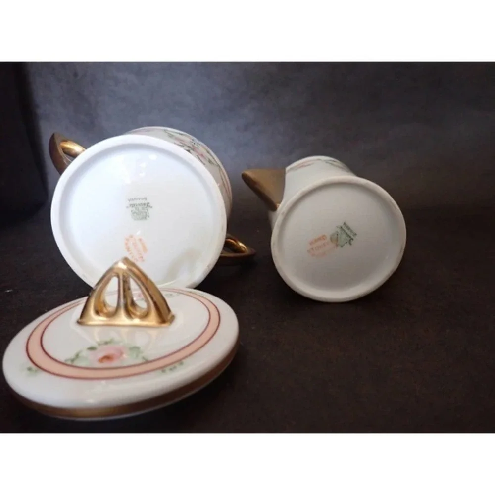Favorite Bavaria‎ Stouffer C. Hutschenreuther Creamer and Sugar Set Pink Rose